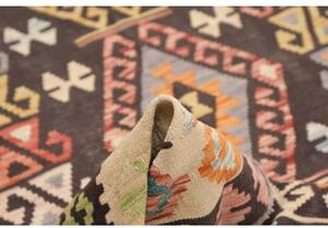 Tappeto Kilim Geometrico Nero Multicolore 175x242 Cm