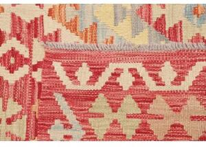 Tappeto Kilim Geometrico Rosso Beige 184x241 Cm