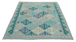Tappeto Kilim Geometrico Verde Acqua Celeste 127x176 Cm