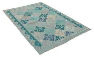 Tappeto Kilim Geometrico Verde Acqua Celeste 127x176 Cm
