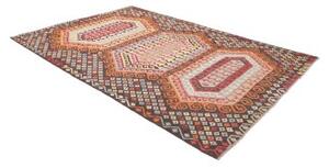 Tappeto Kilim Geometrico Marrone Scuro Multicolore 201x290 Cm