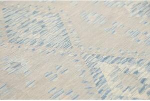 Tappeto Kilim Geometrico Grigio Chiaro Azzurro 152x196 Cm