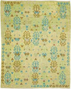 Tappeto Kilim Geometrico Verde Azzurro 162x205 Cm