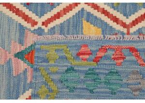 Tappeto Kilim Geometrico Celeste Multicolore 125x172 Cm