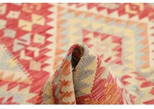 Tappeto Kilim Geometrico Rosso Beige 184x241 Cm