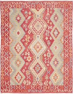 Tappeto Kilim Geometrico Rosso Avorio 179x232 Cm