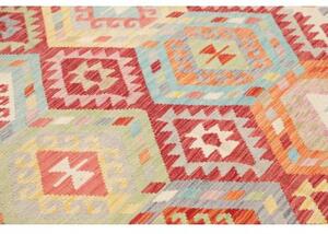 Tappeto Kilim Geometrico Rosso Azzurro 175x238 Cm