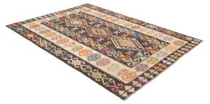 Tappeto Kilim Geometrico Nero Multicolore 175x242 Cm