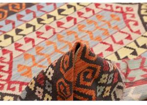 Tappeto Kilim Geometrico Marrone Scuro Multicolore 201x290 Cm