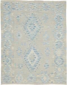 Tappeto Kilim Geometrico Grigio Chiaro Azzurro 152x196 Cm