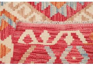 Tappeto Kilim Geometrico Rosso Avorio 179x232 Cm