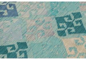 Tappeto Kilim Geometrico Verde Acqua Celeste 127x176 Cm