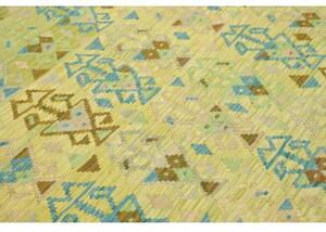 Tappeto Kilim Geometrico Verde Azzurro 162x205 Cm