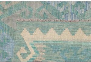 Tappeto Kilim Stilizzato Verde Acqua Beige 126x182 Cm
