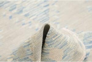Tappeto Kilim Geometrico Grigio Chiaro Azzurro 152x196 Cm