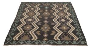Tappeto Kilim Geometrico Grigio Scuro Turchese 121x177 Cm