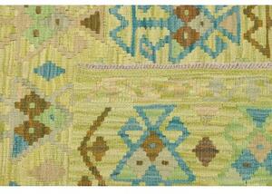 Tappeto Kilim Geometrico Verde Azzurro 162x205 Cm