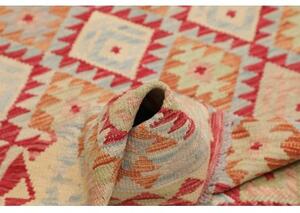 Tappeto Kilim Geometrico Rosso Azzurro 123x187 Cm