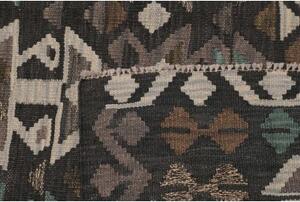 Tappeto Kilim Stilizzato Grigio Scuro Azzurro 151x198 Cm