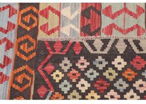 Tappeto Kilim Geometrico Marrone Scuro Multicolore 201x290 Cm