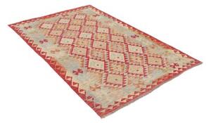 Tappeto Kilim Geometrico Rosso Azzurro 123x187 Cm