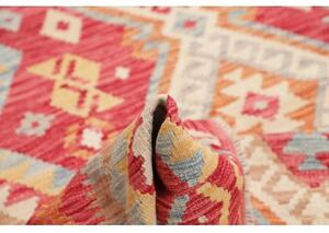 Tappeto Kilim Geometrico Rosso Avorio 179x232 Cm