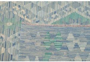 Tappeto Kilim Geometrico Turchese Avorio 153x195 Cm