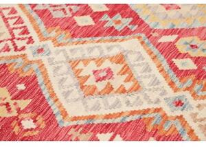 Tappeto Kilim Geometrico Rosso Avorio 179x232 Cm