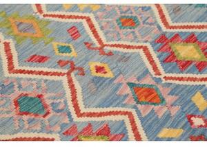 Tappeto Kilim Geometrico Celeste Multicolore 125x172 Cm