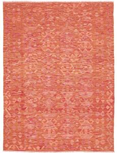 Tappeto Kilim Geometrico Rosso Mattone Arancione 150x200 Cm