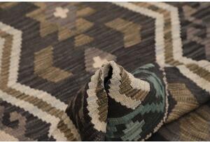 Tappeto Kilim Geometrico Grigio Scuro Turchese 121x177 Cm