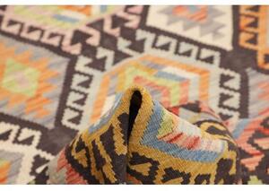 Tappeto Kilim Geometrico Marrone Scuro Multicolore 174x231 Cm