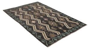Tappeto Kilim Geometrico Grigio Scuro Turchese 121x177 Cm