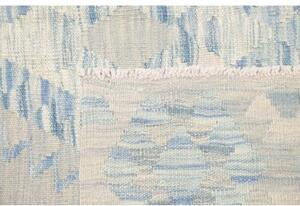 Tappeto Kilim Geometrico Grigio Chiaro Azzurro 152x196 Cm