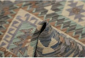 Tappeto Kilim Geometrico Grigio Antracite Beige 100x149 Cm