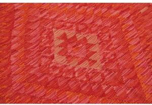 Tappeto Kilim Geometrico Rosso Mattone Arancione 104x150 Cm