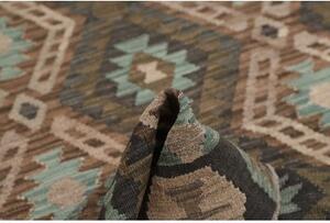 Tappeto Kilim Geometrico Antracite Marrone Chiaro 129x168 Cm