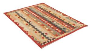 Tappeto Kilim Geometrico Rosso Beige 108x145 Cm