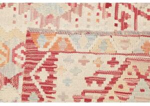 Tappeto Kilim Geometrico Avorio Rosso Mattone 109x146 Cm