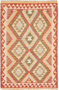 Tappeto Kilim Geometrico Arancione Beige 97x149 Cm