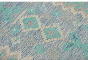 Tappeto Kilim Geometrico Azzurro Turchese 102x152 Cm