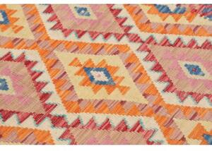 Tappeto Kilim Geometrico Arancione Beige 124x181 Cm