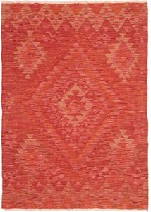 Tappeto Kilim Geometrico Rosso Mattone Arancione 104x150 Cm
