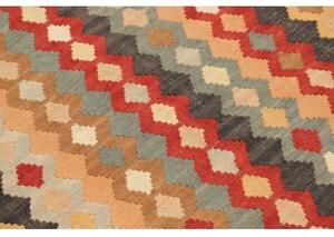 Tappeto Kilim Geometrico Rosso Beige 108x145 Cm