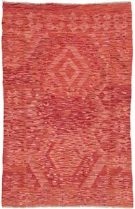 Tappeto Kilim Geometrico Rosso Corallo 93x147 Cm