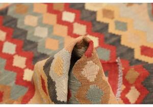 Tappeto Kilim Geometrico Rosso Beige 108x145 Cm