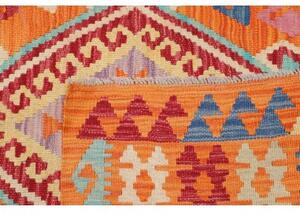 Tappeto Kilim Stilizzato Arancione Rosso 122x174 Cm