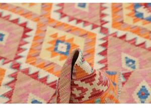 Tappeto Kilim Geometrico Arancione Beige 124x181 Cm