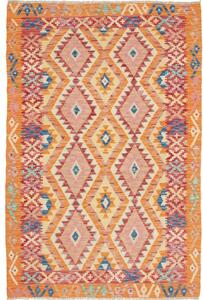 Tappeto Kilim Geometrico Arancione Beige 124x181 Cm