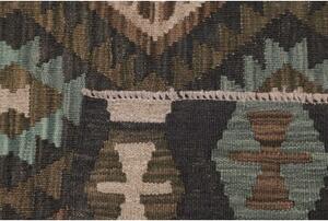 Tappeto Kilim Geometrico Antracite Marrone Chiaro 129x168 Cm